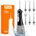 Bitvae Water Flossers for Teeth Cordless Water Dental Pick with 6 Jet Tips & 3 Modes for All Oral Care Ultra-fine 0.06mm Water Stream Precise for Teeth Cleaning and flossing Easy to Use Black