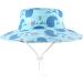 LANGZHEN Beach Sun Protection Hat for Baby Girls - Adjustable Wide Brim Toddler Kids Hat with Chin Strap - Whale Design - Turquoise - Size 1-2 Years - Buy Online on GoSupps.com