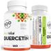 NEW! PlantVital Quercetin 500mg (180 Vegan Caps) Antioxidants helps neutralize free radicals. Blood vessel protection. Used to provide seasonal allergy relief. Made in Canada. Vegan. 180 count (Pack of 1) - Buy Online on GoSupps.com