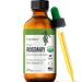 Organic Rosemary Essential Oil 2 OZ  USDA Certified Organic, Pure Rosemary Oil, Therapeutic Grade, Undiluted, Non-GMO  Healthy Hair Growth, Improve Focus and Memory, Aromatherapy with Dropper Organic Rosemary 2 Fl Oz (Pa