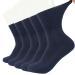 Diabetic Crew Socks for Women and Men with Diabetes Non Binding Loose Top Dress Socks 5 Pairs Navy-5 Pairs