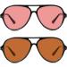 FL-41 Rose & FL-60 Brown Amber Tinted Blue Light Aviator Glasses | Relief for Migraines Light Sensitivity & Screen Glare - Buy Online on GoSupps.com