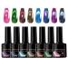 Magnetic - 8 Bottles of Magnetic Glitter Gel | Long-Lasting Manicure Accessories for Vacation Travel Home Use