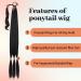 32 Inch Long Braided Ponytail Extension with Hair Tie Black Long Straight Wrap Around Hair Braid Extensions Pony Tail DIY Natural Soft Synthetic Braided Ponytail Hairpiece Wig for Women Daily Wear - Buy Online on GoSupps.com