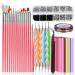 Nail Design Kit for Acrylic Nails Decoration with Nail Art Brushes, Dotting Tool, Nail Tape Strips, Foil Flake Sticker, Crystal Nail Rhinestones and Tweezers Nail Accessories for Nail Technician