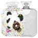 Naanle donut panda hot water bottle with reference transparent hot water bottle 2l large hot hot water bottle for bed hand feet warmer pain relief warmth and cold therapy