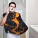 Molten Magma Print Beard Bib Apron | Non-Stick Hair Catcher for Men | Perfect Shaving Gift | One Size Black - Buy Online on GoSupps.com