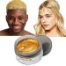 Gold Temporary Hair Color Wax Dye  Acosexy Fashion Colorful Kids Hair Spray Disposable Natural Hair Strong Style Gel Cream Hair Dye Instant Hairstyle Mud Cream for Party  Cosplay  Masquerade etc. (Gold)