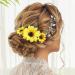 GORAIS Sunflower Bride Wedding Hair Vine - Silver Pearl Bridal Headpiece for Bride & Bridesmaids - Buy Online on GoSupps.com