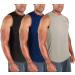 DEVOPS 3 Pack Men's Muscle Shirts Sleeveless Dri Fit Gym Workout Tank Top Large Black / Navy / Gray