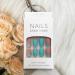 Blue Butterfly Rhinestone French Tip Press On Nails - Square False Nails for Women - Spring/Summer Medium Acrylic Stick On Nails - Buy Online on GoSupps.com