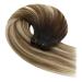 Youngsee Tressen Real Hair Balayage Extensions - Brown to Blonde 40 cm Weft Hair Extensions Remy Thick #2/6/24 - Buy Online on GoSupps.com