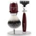 JAG SHAVING Synthetic Hair Brush & Triangular Razor Blade Set - Steel Bowl & Stand for Men & Women | International Shipping Available - Buy Online on GoSupps.com