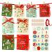 12/24/40 Sets Christmas Advent Calendar Boxes 24 Days Countdown To Decorations DIY Hanging Candy Gift Bag With Stickers Clips Rope Christmas Advent Calendar Box - Buy Online on GoSupps.com