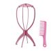 XCZYN Wig Stand Holder Portable Collapsible Wig Holder for Multiple Wigs Durable Wig Stands for Women Wig Drying Stand Travel Wig Holder Stand Wigs Display Stand Tool (1 Pc Pink) 1 Pc Pink