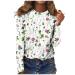 Odjoy fan women Long-sleeved Christmas shirt round neckline T shirt casual blouse shirt print tunics Christmas sweater Christmas costume print sweatshirt long-sleeved shirt sweater green l