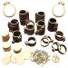 ZOCONE 40 Packs Mini Embroidery Hoops Small Ring Tiny Embroidery Hoops Round Wood Hoops for DIY Pendant Embroidery Necklace Jewelry Pendant and Keychain 40 Pack Round Hoops