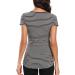 Love2Mi Maternity Nursing Shirt | Short Sleeve V-Neck Breastfeeding T-Shirt | Pregnancy Top - Dark White Stripe - Buy Online on GoSupps.com