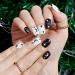 GLAMERMAID Black White Stars Press On Nails - 24 Pcs Short Round Fake Nails | Squoval UV Acrylic False Nail Kit for Women | Reusable Full Cover Static Nails - Buy Online on GoSupps.com