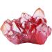Kyeygwo Natural Mountain Crystal Titanium Coated Quartz Cluster - Dark Red Healing Reiki Stone Decoration | Irregular Gem Specimen 30-70mm - Buy Online on GoSupps.com
