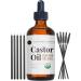 Castor Oil (4oz) USDA Certified Organic 100% Pure Cold Pressed Hexane Free by Kate Blanc. Stimulate Growth for Eyelashes Eyebrows Hair. Skin Moisturizer & Oil Cleanse. FREE Starter Kit
