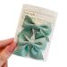 KERTFGOKU Hair Bows Clips for Girls Baby Hair Clips Cotton 2 PCS Hair Ribbon Non Slip For Infant Hair Accessories for Baby Girls Toddler Kids(Green)
