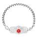 Custom Medical Alert Bracelets for Women with Free Engraving Personalized Emergency ID Identification Bracelet Medical Diabetic Bracelet for Women Medical Jewelry 6.0 to 9.0 Inches 9.0 Inches Silver Color with Red Symbol