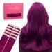 If -of -hearted tape extensions real hair violet 10pcs tape in extensions real hair 25g 40cm invisible hair extension real hair invisible smooth real hair extensions tape highlight for girls 40cm 25g 10pcs #violet