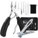 Zawaer Professional Nail Scissors Set Stainless Steel Manicure Set Sharp Nail Clippers for Thick and Ingrown Toenails 7 Pieces Pedicure Set Nail Scissors Toenails with Nail Clippers and Cuticle