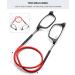 Lanomi Narrow Reading Glasses for Men & Women - Magnetic Closure Light Visual Aid with Elastic Silicone Straps - 2 Pieces Black (Red+Gray Arm) - 2.0x Magnification - Buy Online on GoSupps.com