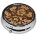 Ornate Floral Mini Round Pill Box | 3 Compartment Portable Pill Organizer for Travel & Home Use - Buy Online on GoSupps.com