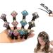 ZOADLE 4PCS Sparkling Crystal Stone Braided Hair Clips for Women  Hair Clips for Braids  Satin Fabric Hair Bands with 3 Small Clips  Rhinestones Duckbill Hairpin Triple Barrette for Sectioning Rhombus-4 PCS