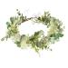 Artificial Baby Breath Green Headpiece Bridal Flower Crown Eucalyptus Halo Wedding Leaf Floral Crown Headband Photo Prop 02A-Green