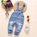 KIDSCOOL SPACE Baby & Little Boys/Girls Water Washed Ripped Soft Denim Overalls 6-12 Months Light Blue - Buy Online on GoSupps.com