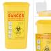 1L Sharps Container for Needles Tattoo Plastic Biohazard Needle Disposal - Red/Yellow - Buy Online on GoSupps.com