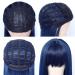 TaBeWay Blue Synthetic Wig with Bangs - Heat Resistant No Lace Wig for Fashionable Women - Buy Online on GoSupps.com