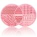 Make up brush cleaning mat silicone make -up brush scrubber make -up brush cleaner pad cosmetic brush cleaner brush cleaning pad suitable for makeup brush makeup sponge powder quack (pink)