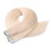 Tape in Hair Extensions - #60 Whiteblond 50cm - 10 Tresses 100% Remy Real Hair Adhesive Tape - Novon Hair Extensions - Buy Online on GoSupps.com