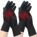 2 Pairs Full Finger Copper Arthritis Compression Gloves with Touchscreen for Carpal Tunnel Hand Pain Rheumatoid Arthritis Osteoarthritis Tendonitis Joint Swelling Fit Women Men (M) Medium Black