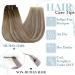 Runature Clip-in Real Hair Extensions - Balayage Ombre Dark Brown to Blonde 40cm 120g 7 Pieces #3/8/22 - Premium Remy Quality - Buy Online on GoSupps.com