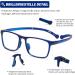 DOOViC Blue Light Filter Reading Glasses - Square Frame Large Lenses Prescription Strength 1216 3.5x Magnification | Shop Internationally - Buy Online on GoSupps.com