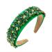 MUQINGWAN Fashion Women's Headband  Women Headband Gorgeous Retro Crystal Rhinestone Girl's Headband  Accessories For Women And Girl (green)