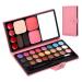 Kioiner 33 Colors Makeup Palette Kit for Girls Women Include Eyeshadow Lipstick Shading Powder Portable Wallet Cosmetic Make up Palette with Mirror and Brushes for Daily Use