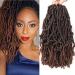 Xtrend 6 Packs 12 Inch Pre-Looped Nu Faux Locs Crochet Braids Hair Extensions for Short Distressed Butterfly Locs Ombre Synthetic Braiding Hair Wavy Gpysy Soft Locs Crochet Hair 18strands/pack 1B/30# 12 Inch (Pack of 6) T30#