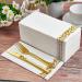 LEKOCH 100 Pcs Disposable White Napkins with Gold Design - Premium Air Laid Fabric-like Napkins for Weddings - 43x30 cm Luxury Party Supplies - Buy Online on GoSupps.com