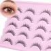 10 Pairs of Natural Wispy Manga False Eyelashes - Asian Korean Manhua Strip Lashes - Buy Online on GoSupps.com