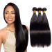 Straight Hair Bundles Human Hair Weave 12 12 12 Inch 100% Unprocessed Virgin Brazilian Human Hair Bundles Real Human Hair Extensions Natural Black Color 12 Inch (Pack of 3)
