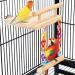 TeTupGa Bird Perches Cage Toys Parrot Wooden Platform Play Gyms Exercise Stands With Acrylic Wood Swing Ferris Wheel Chewing For Animals Green Cheeks Baby Lovebird Chinchilla Hamster Budgie Bird swing 01