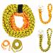 Towable Tube Tow Rope Connector Harness Water Ski Rope Wake Board Line Connection Water Sports Accessories Lake Boat for Tubing towrope6k+connector2pack
