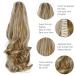 Parxitn Ponytail Extension 40cm - Clip-in Synthetic Hair Camel Brown Mix with Bleaching Blonde 16 Inch Claw Braid - Buy Online on GoSupps.com